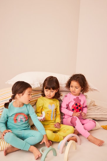 Multi Bright Character 3 Pack Long Sleeve Printed Pyjamas (9mths-8yrs)