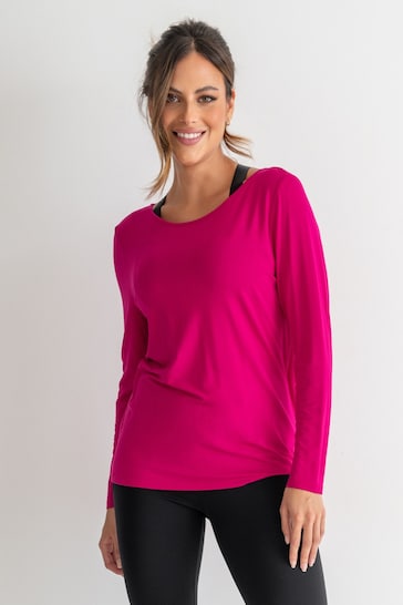 Pour Moi Pink Cross Back Jersey Yoga Top