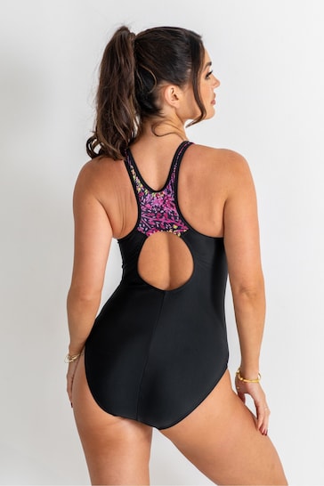 Pour Moi Black & Pink Energy Chlorine Resistant Swimsuit