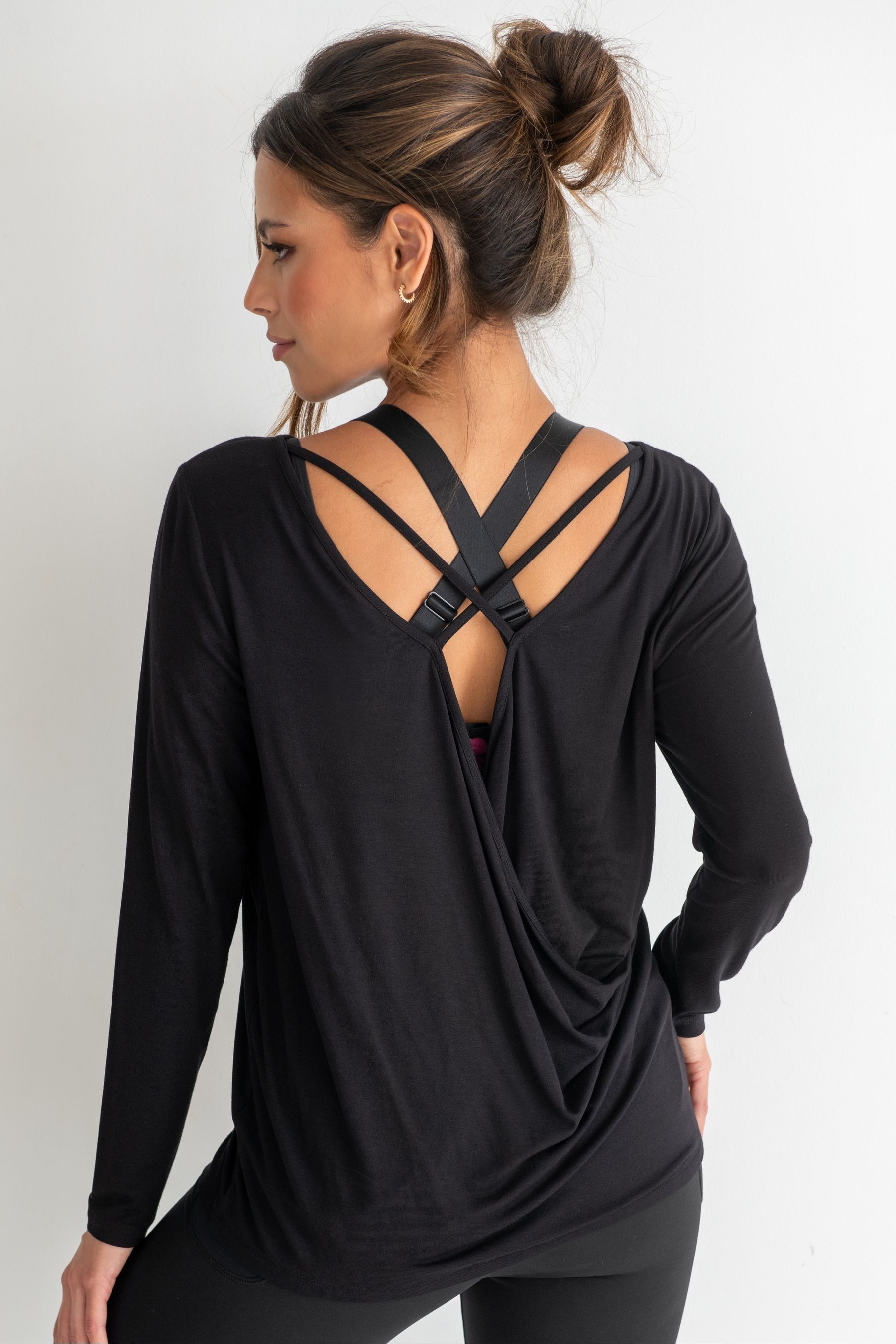 Buy Pour Moi Black Cross Back Jersey Yoga Top from the Next UK online shop