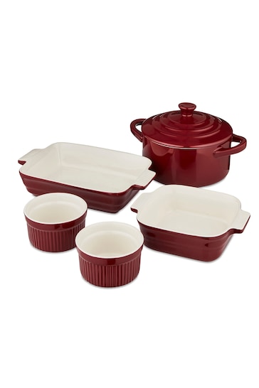 Barbary & Oak 5 Piece Red Ceramic Ovenware Set