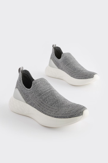 Grey Active Sports Slip On Trainers