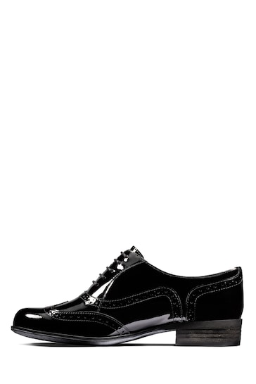 Clarks Black Dark Hamble Oak Wide Fit Shoes