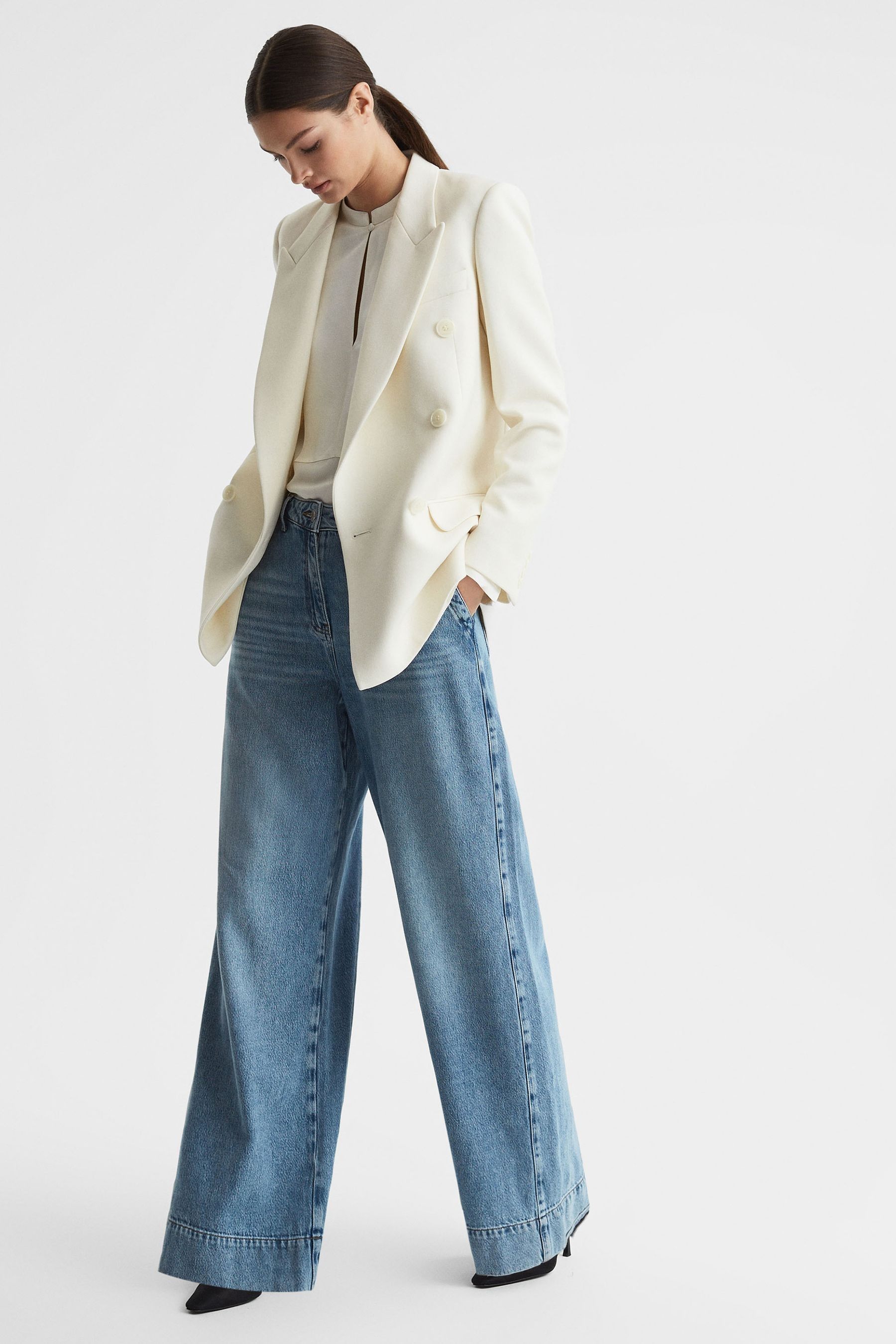Reiss mabel single breasted coat top