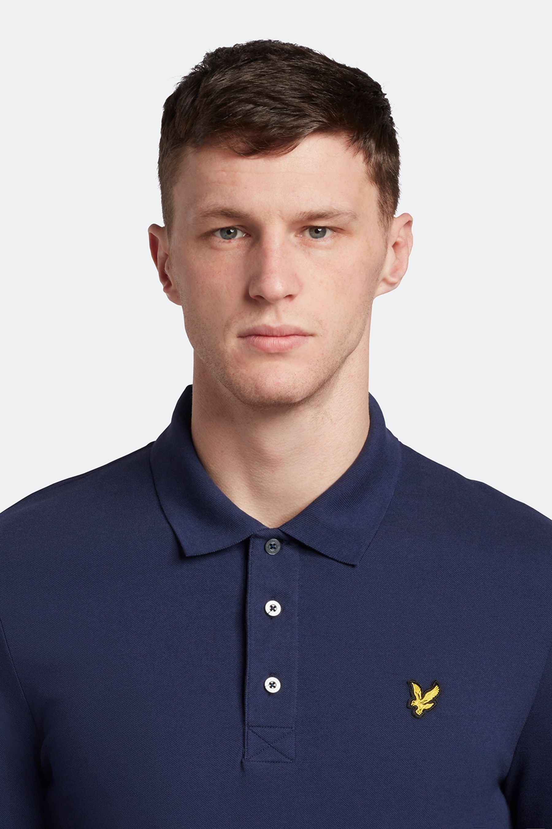 Lyle and scott long sleeve polo blue shop