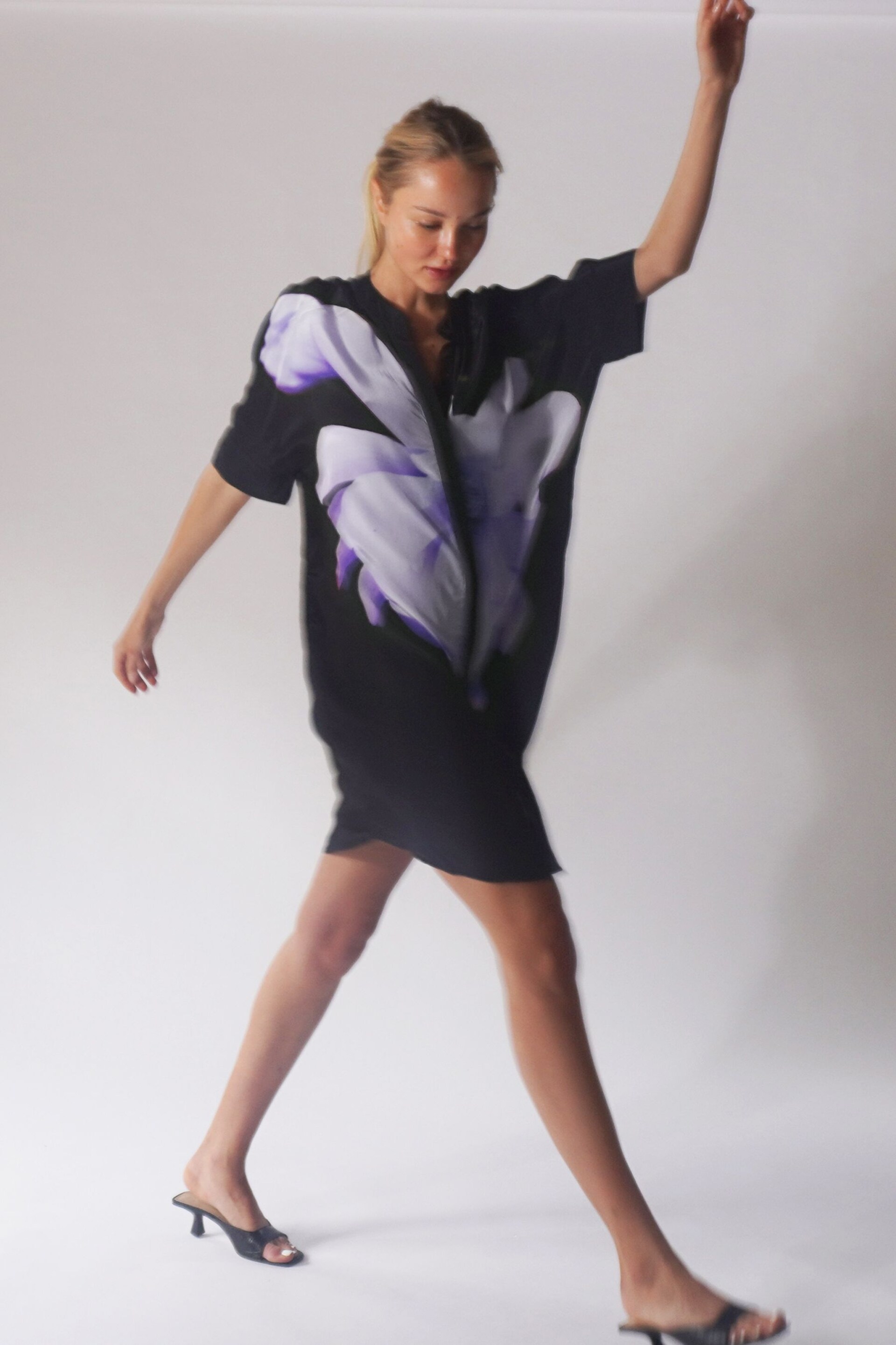 Religion Purple Strike Tunic With Large Floral Placement In Seasonal Colours - Image 4 of 6