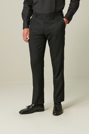 Black/Gold Textured Tuxedo Suit Trousers