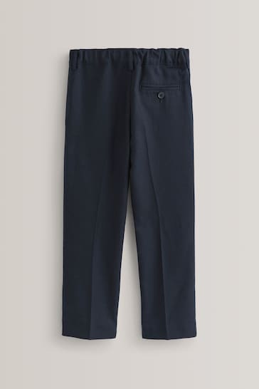 Navy Regular Waist School Pleat Front Trousers (3-17yrs)