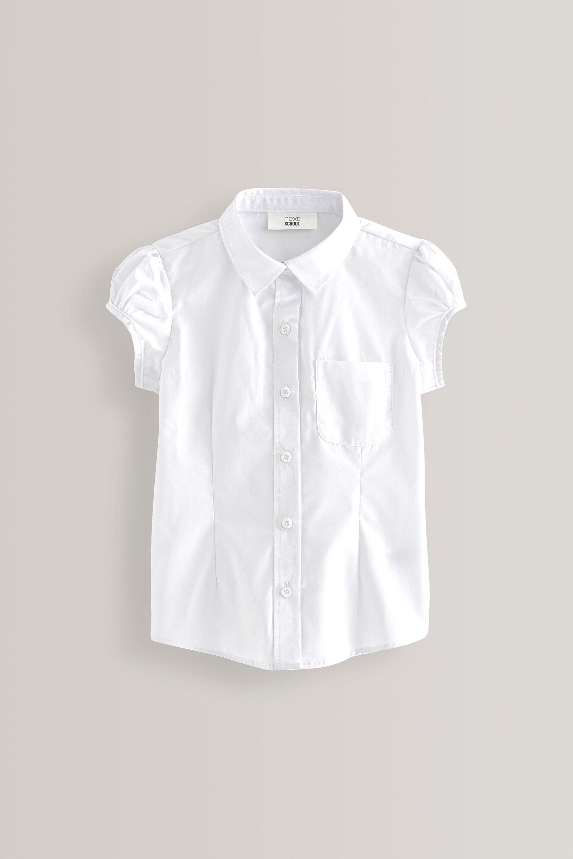 White 5 Pack Puff Sleeve School Shirts (3-16yrs) - Image 2 of 7