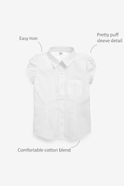 White 5 Pack Puff Sleeve School Shirts (3-16yrs) - Image 4 of 7