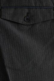 Charcoal Grey Textured Smart Trousers - Image 8 of 9