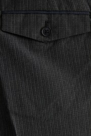 Charcoal Grey Textured Smart Trousers - Image 9 of 9