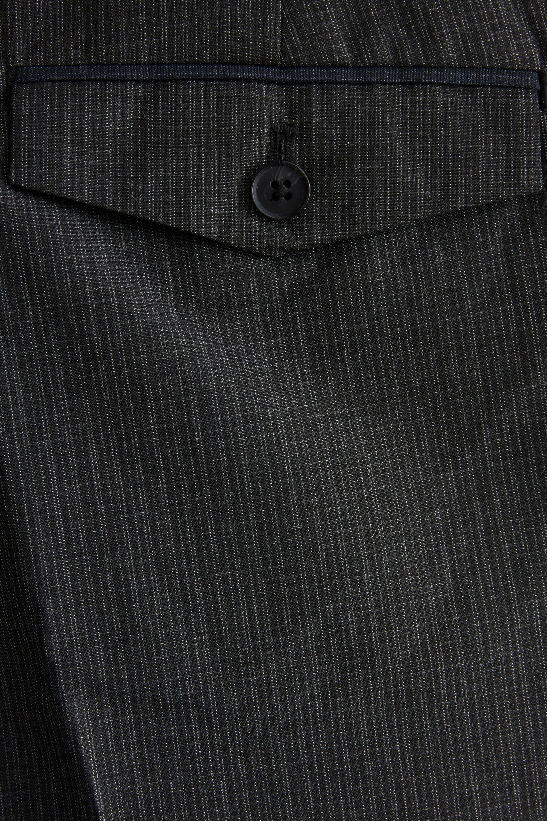 Charcoal Grey Textured Smart Trousers - Image 9 of 9