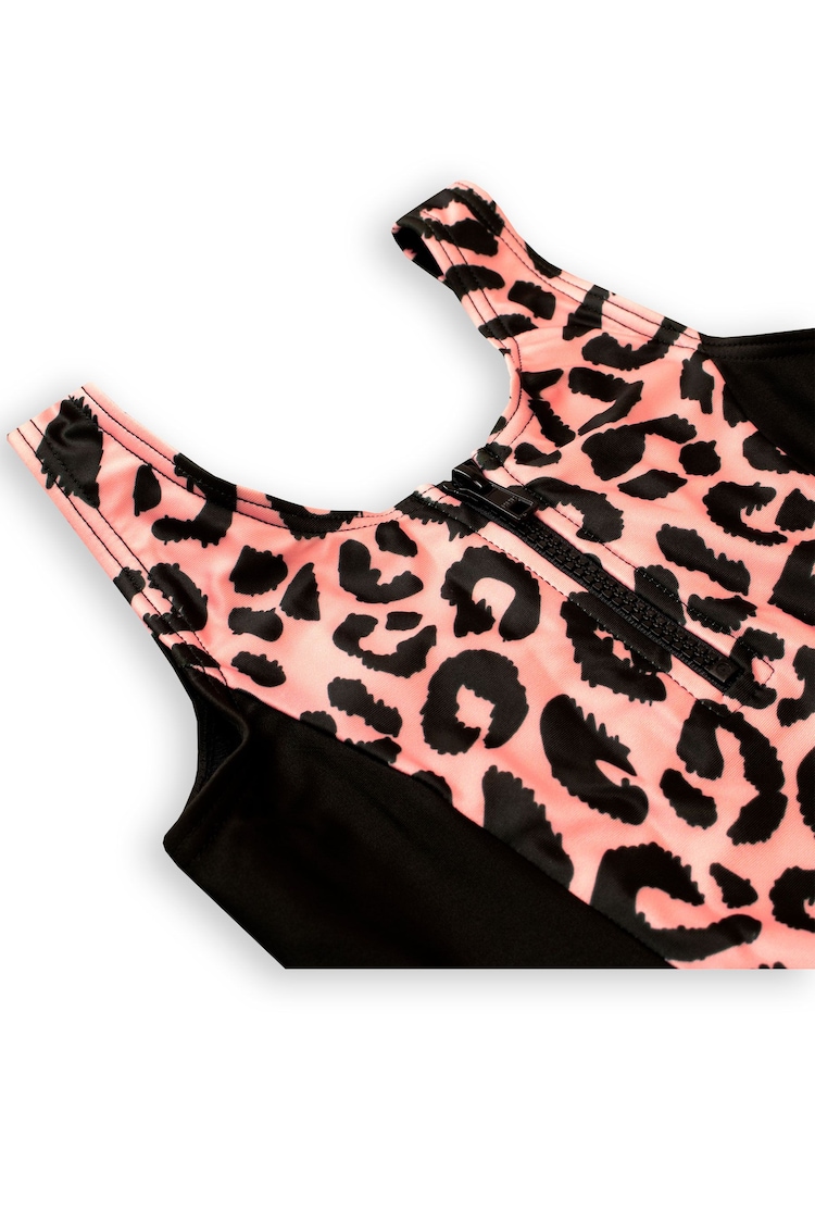 Harry Bear Pink Leopard Print Girls Leopard Swimsuit - Image 2 of 3