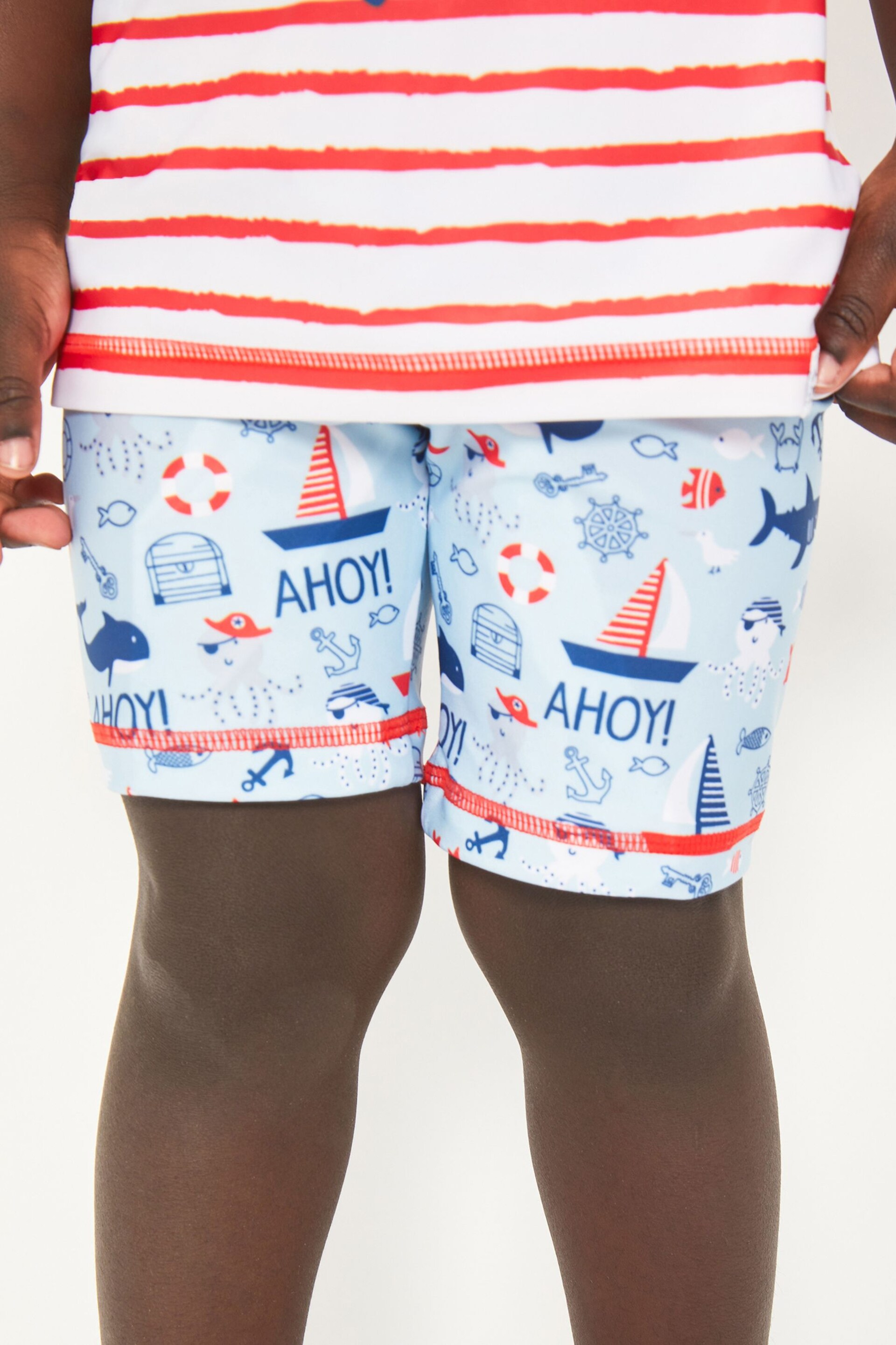 Harry Bear Pink Boys Nautical Two Piece Swim Set - Image 4 of 4