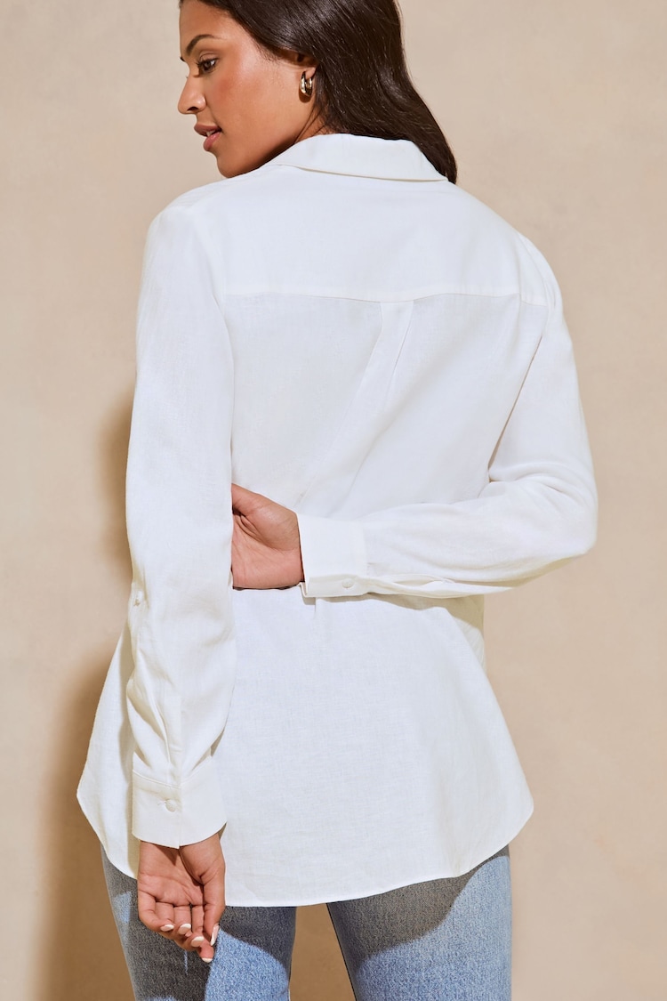 Lipsy White Linen Blend Button Through Shirt - Image 2 of 4