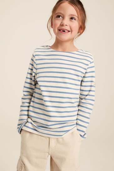 Joules Harbour Blue Striped Long Sleeve Jersey Top