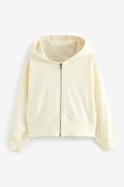 Cream Neutral Zip Through Hoodie (3-16yrs) - Image 4 of 6