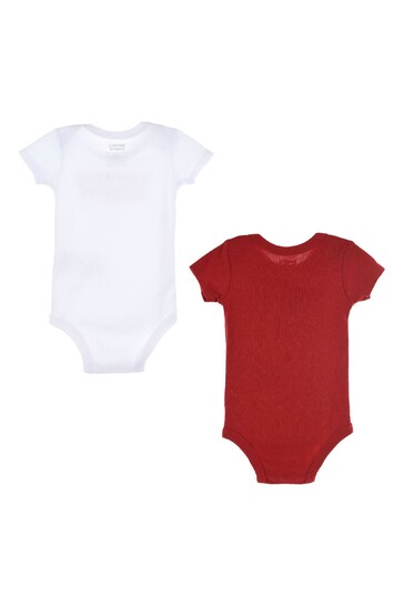 Levi's® White/Red Batwing Bodysuits 2 Pack