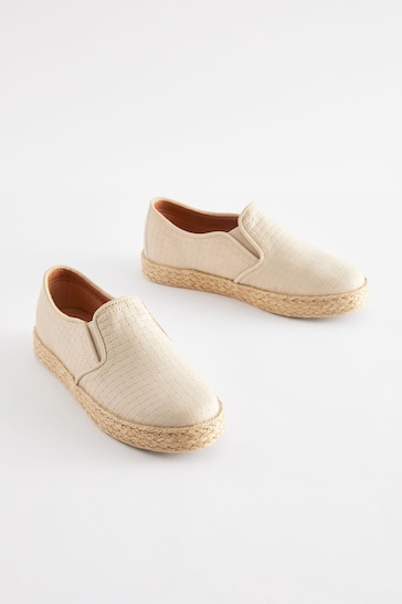 Stone Woven Espadrilles Loafers