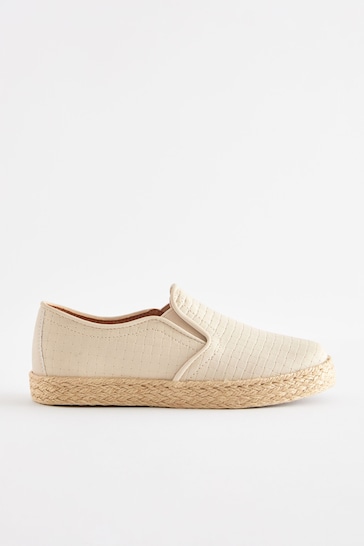 Stone Woven Espadrilles Loafers