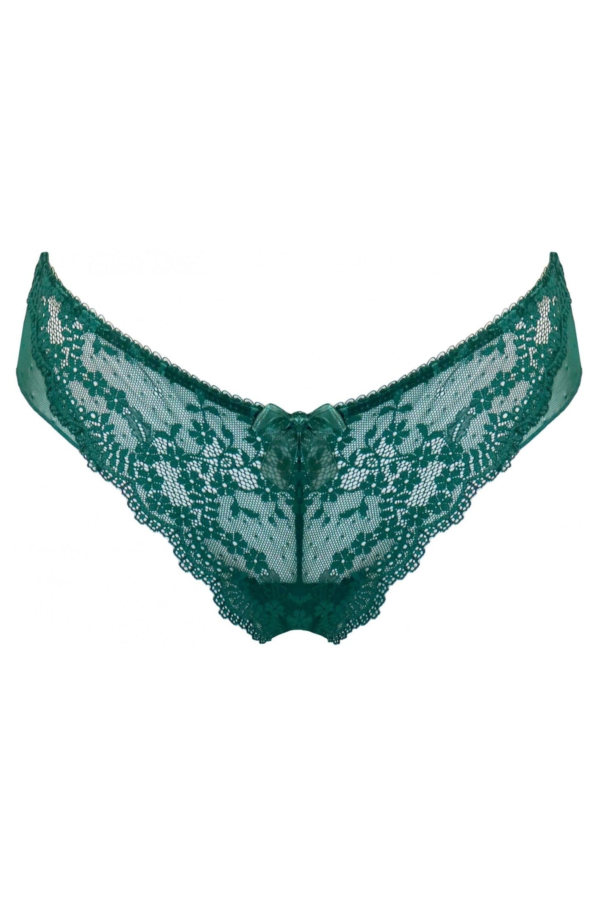 Pour Moi Green Flora Lace Brazilian Brief Knickers - Image 3 of 4