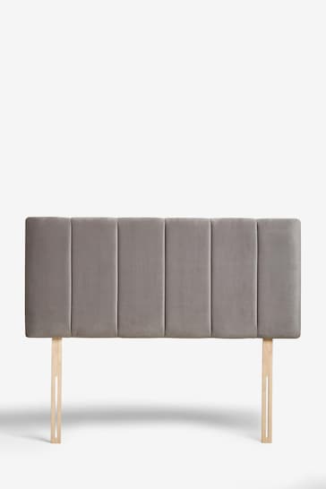 Opulent Velvet Steel Grey Panel Upholstered Headboard