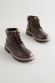 Chocolate Brown Standard Fit (F) Leather Work Boots - Image 8 of 8