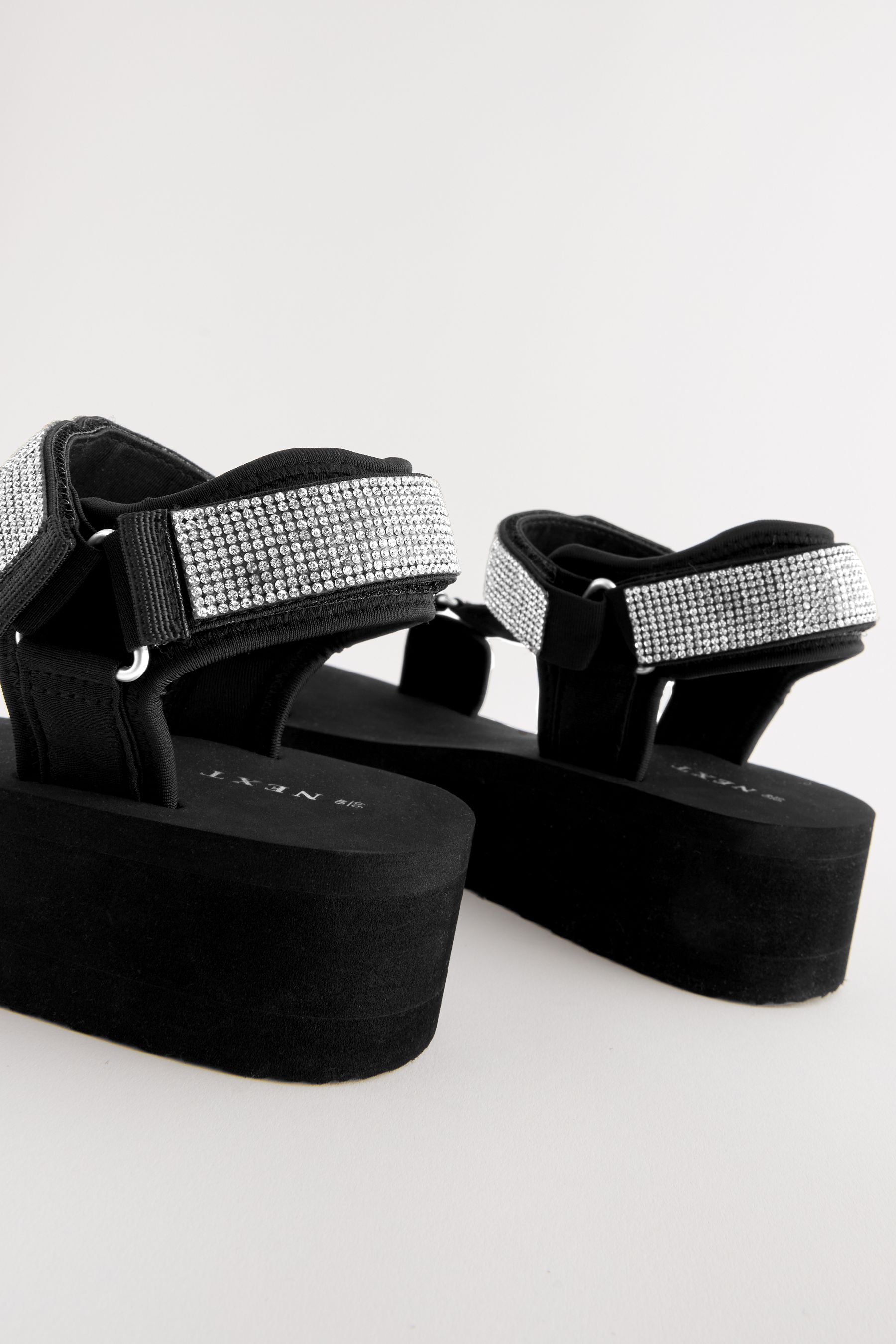 Black velcro strap sandals on sale