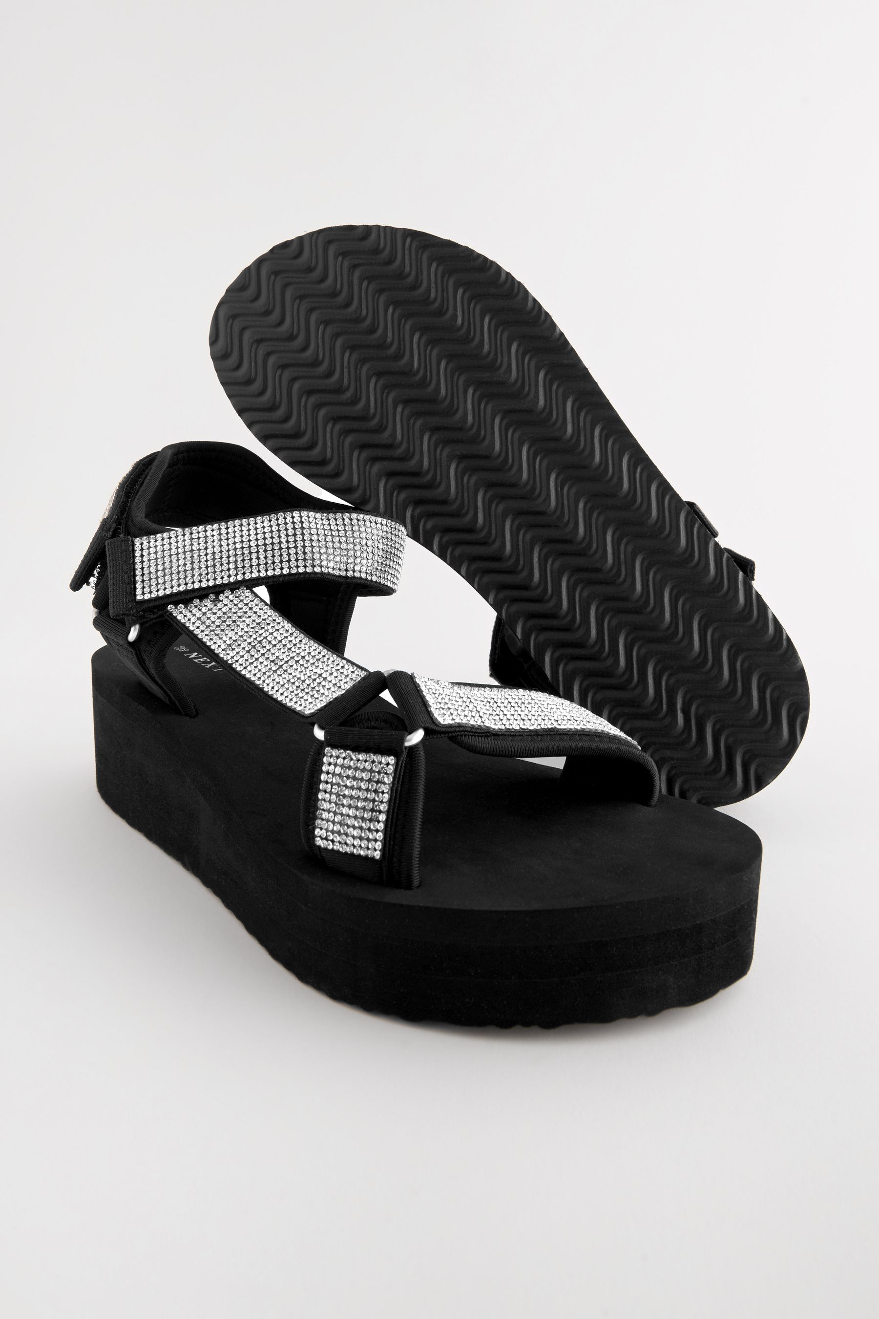 Black sandals with velcro straps sales