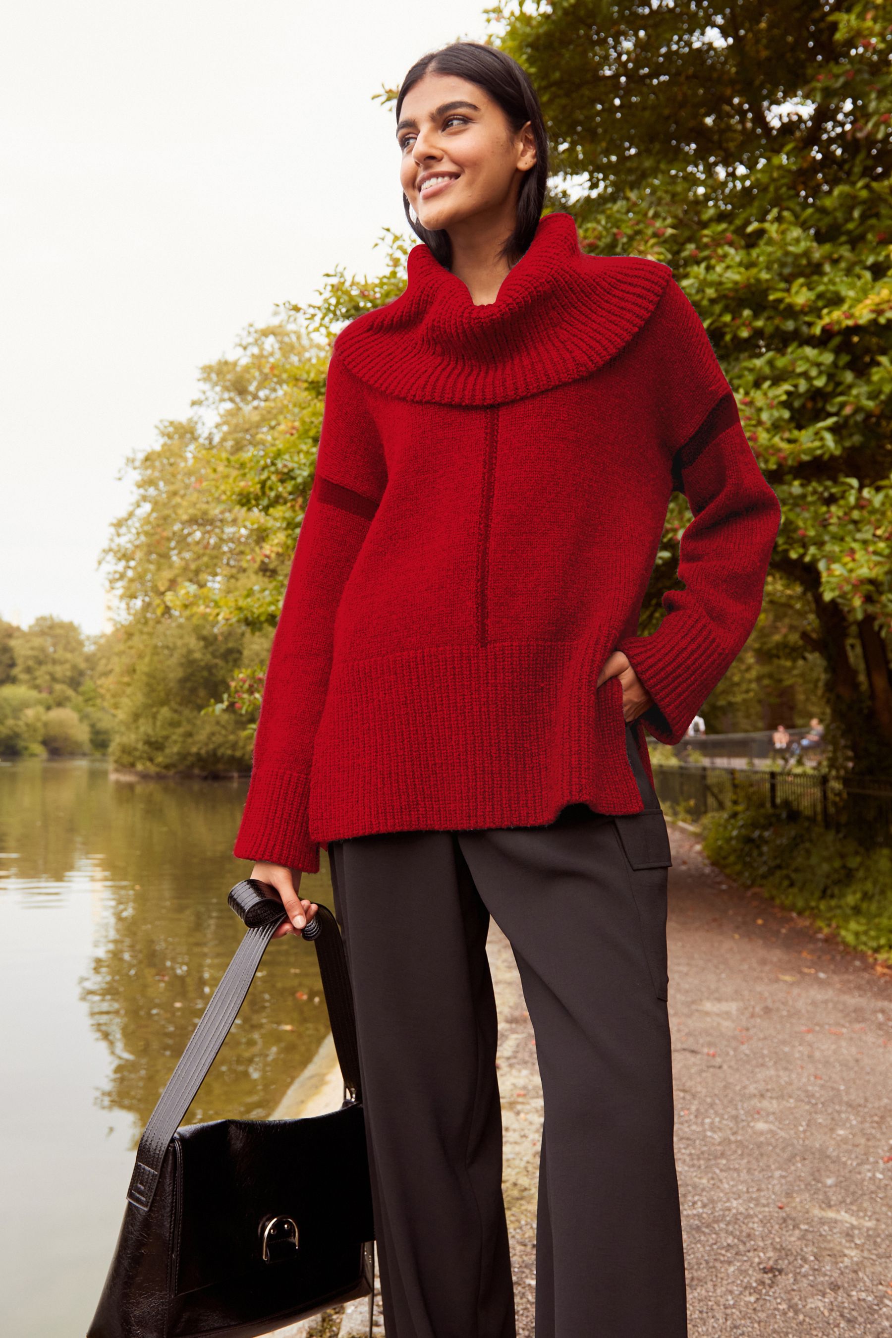 Red baggy jumper hotsell