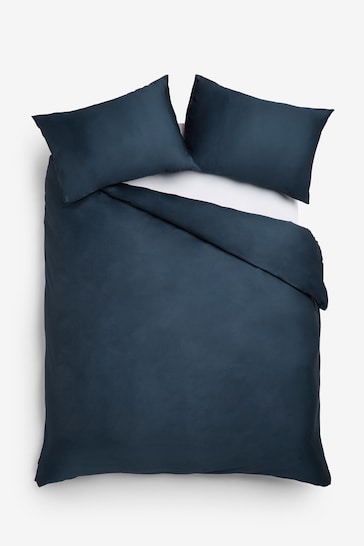 Navy Collection Luxe 400 Thread Count 100% Egyptian Cotton Sateen Duvet Cover And Pillowcase Set