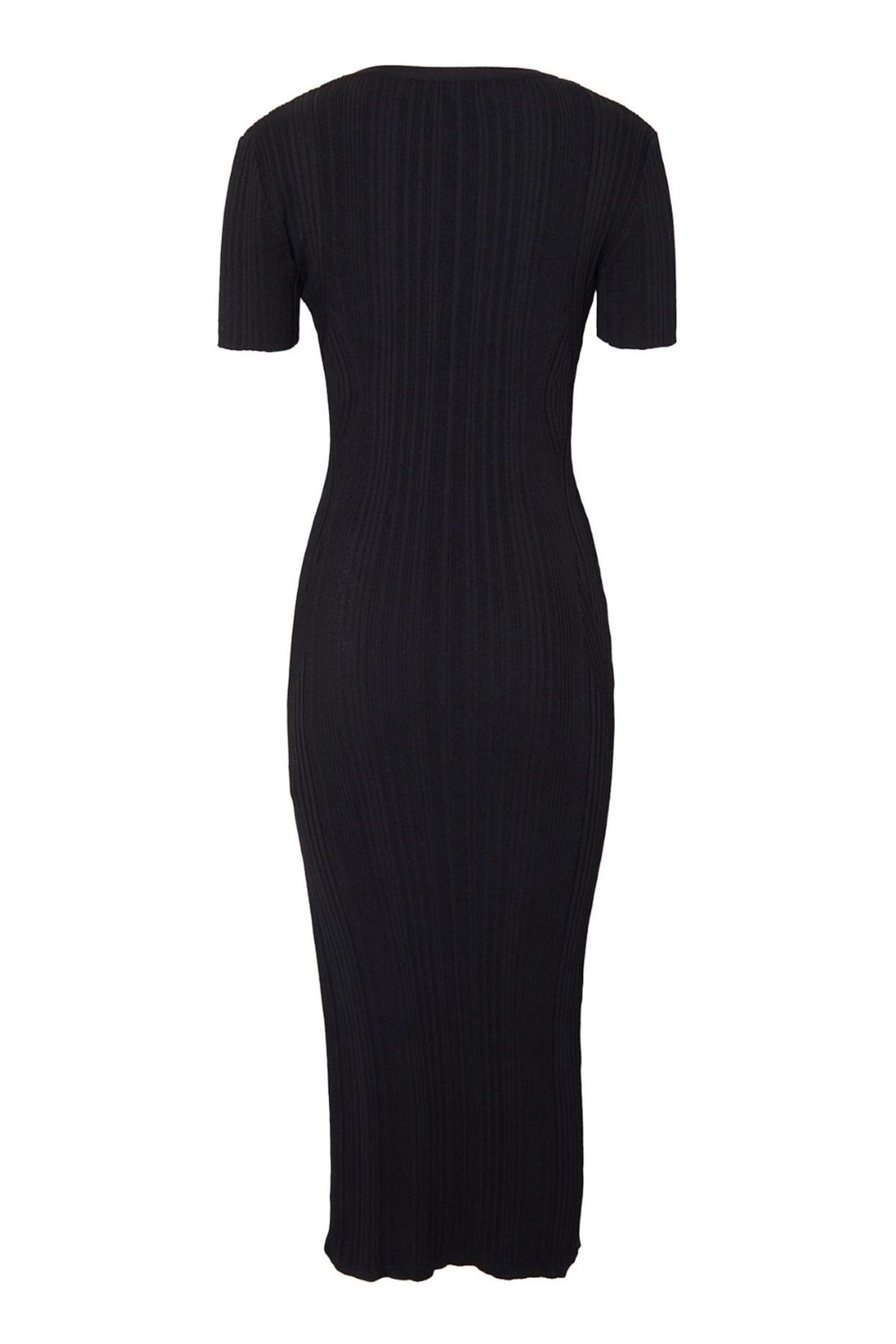 Short sleeve best sale black midi dress