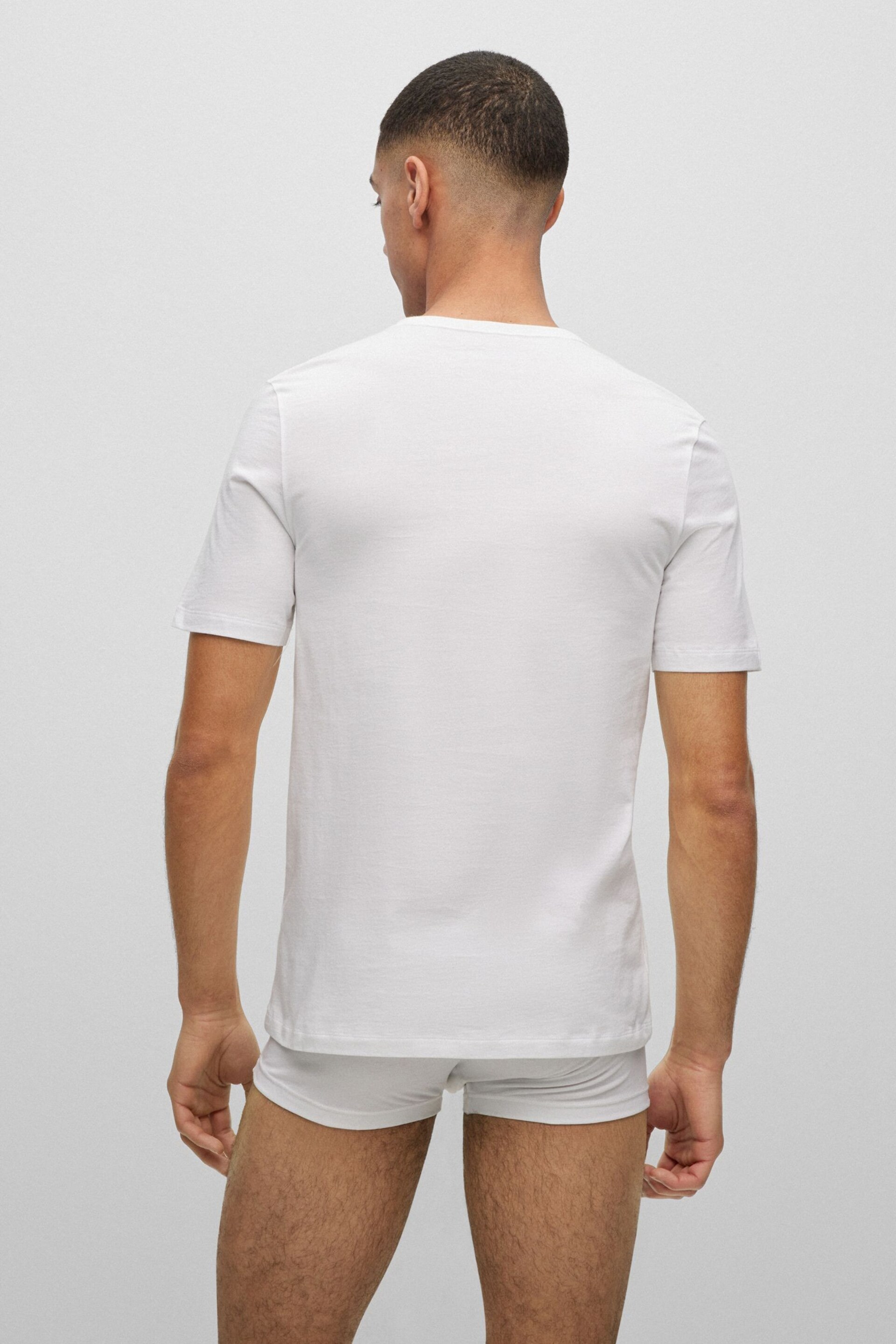 HUGO Cotton T-Shirt 3 Pack - Image 3 of 5