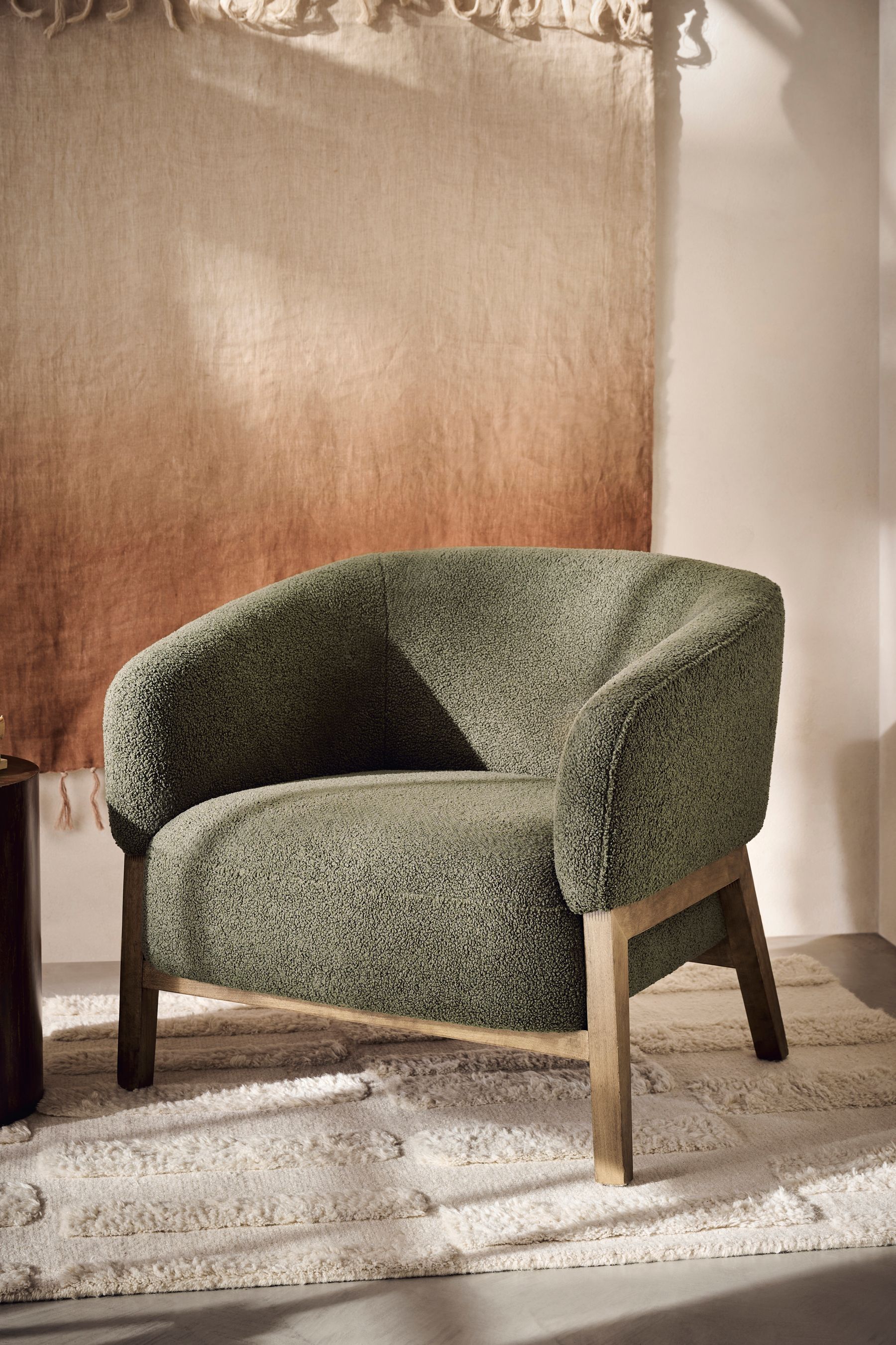 Buy French Connection Sage Green Mika Teddy Boucle Accent Chair from the Next UK online shop