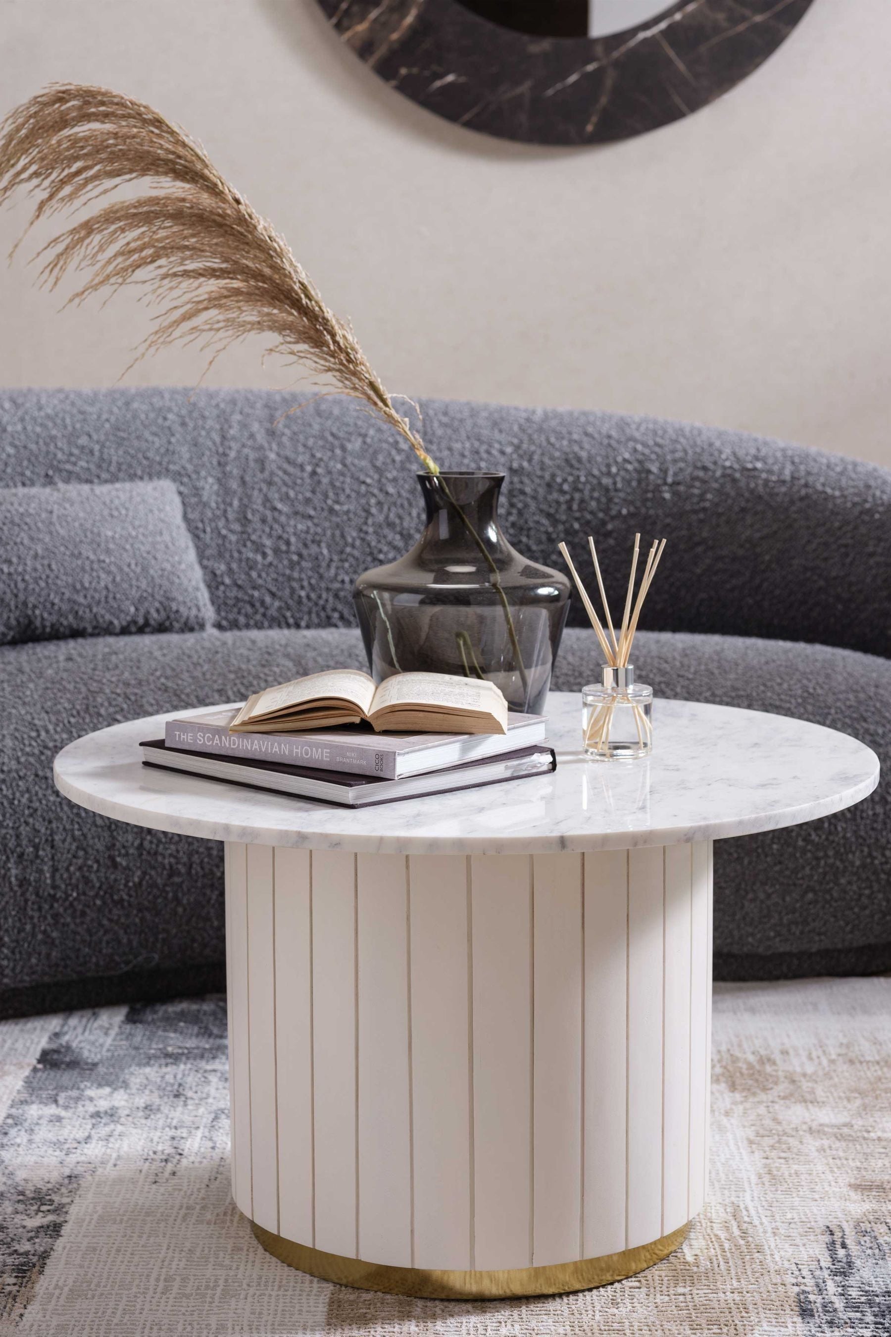 Barker and Stonehouse White Calliope Marble 75cm Coffee Table