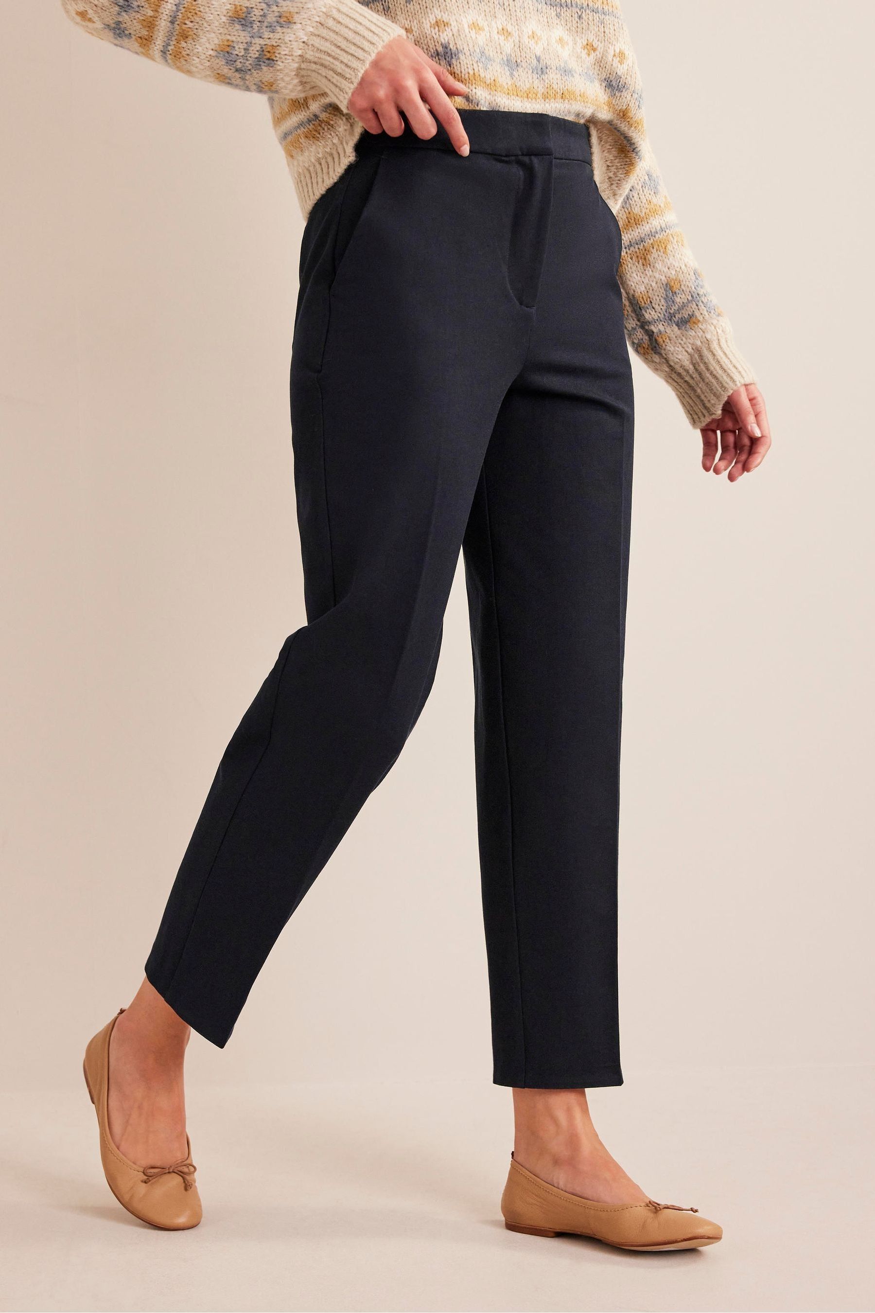 Buy Boden Blue Bi Stretch Tapered Trousers from the Next UK online