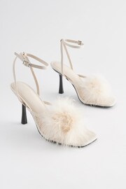 Bone White Forever Comfort® Real Feather Heel Sandals - Image 1 of 5