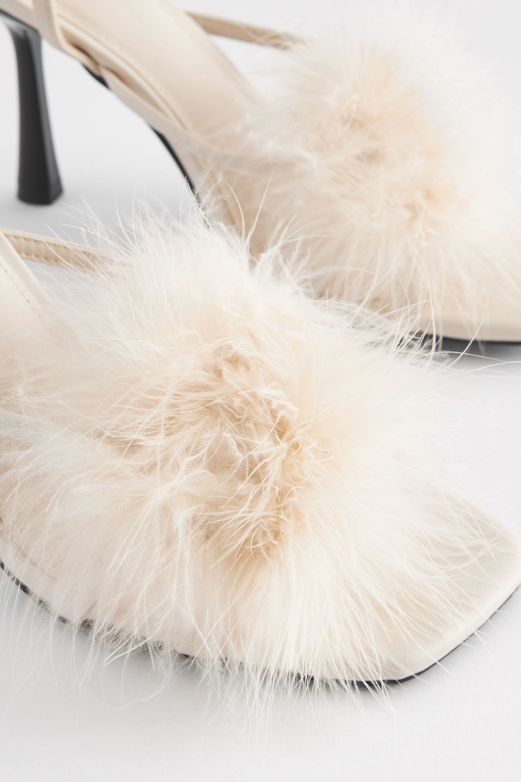 Feather slippers deals heels