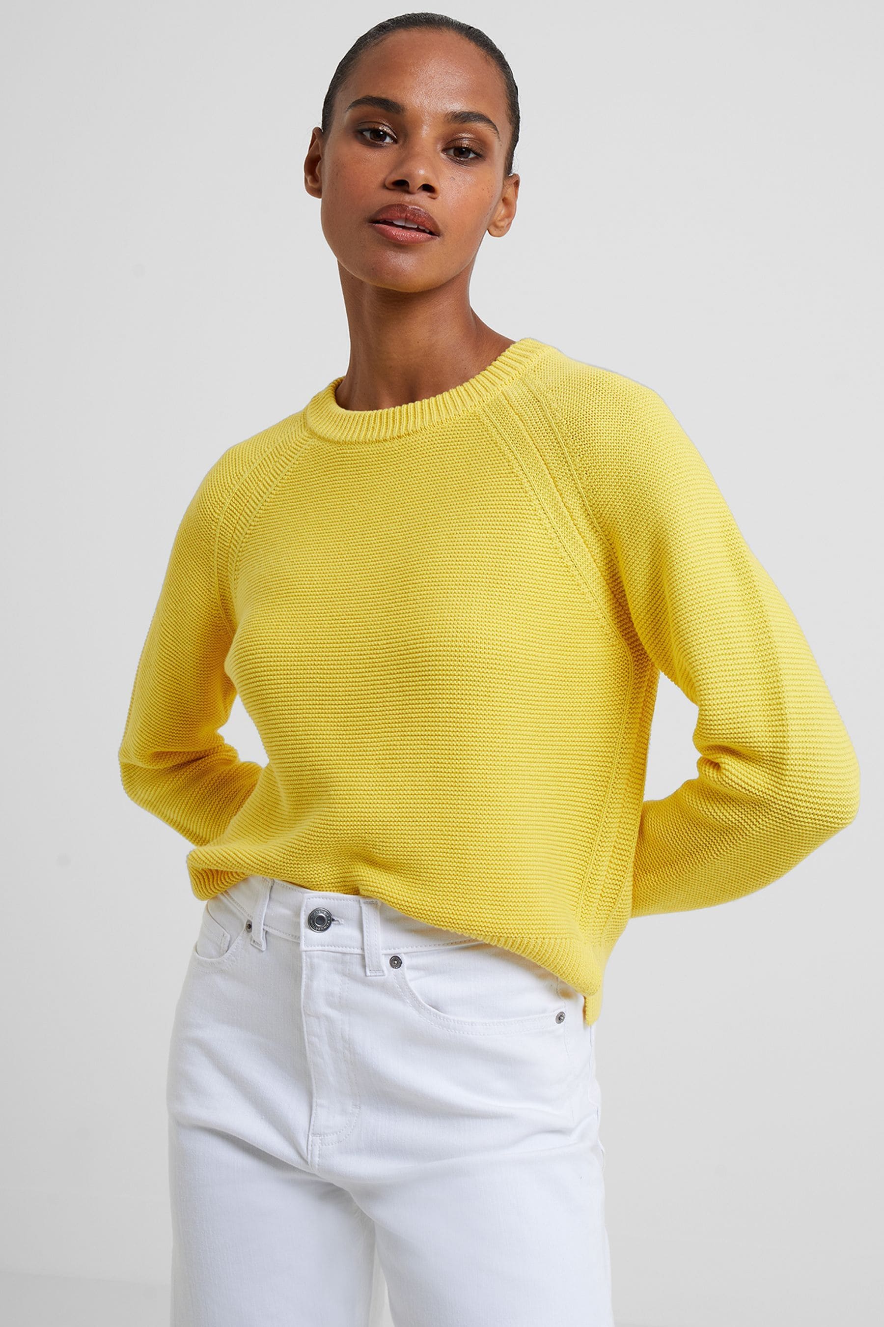 Buy French Connection Yellow Lily Mozart Long Sleeve Crew Jumper from Next Luxembourg