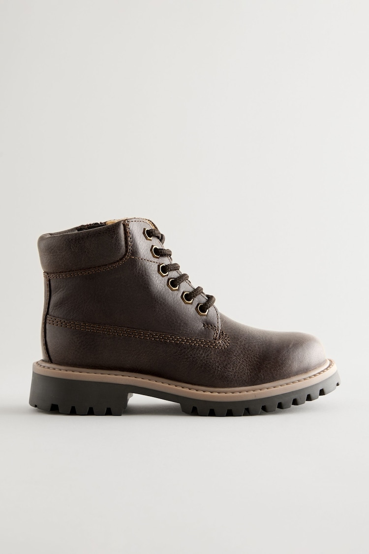 Chocolate Brown Wide Fit (G) Leather Work Boots - Image 2 of 8