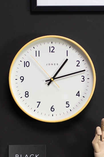 Jones Clocks Yellow Jam Fizzy Yellow Wall Clock