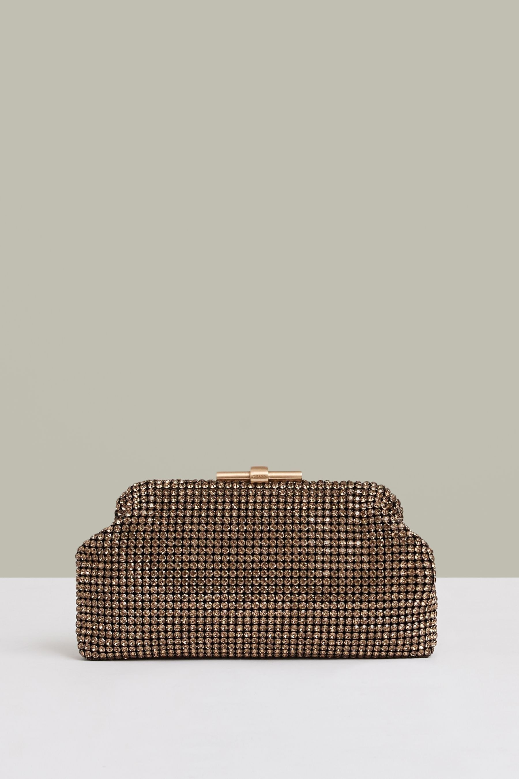 Buy Reiss Gold Adaline Embellished Clutch Bag from Next Oman