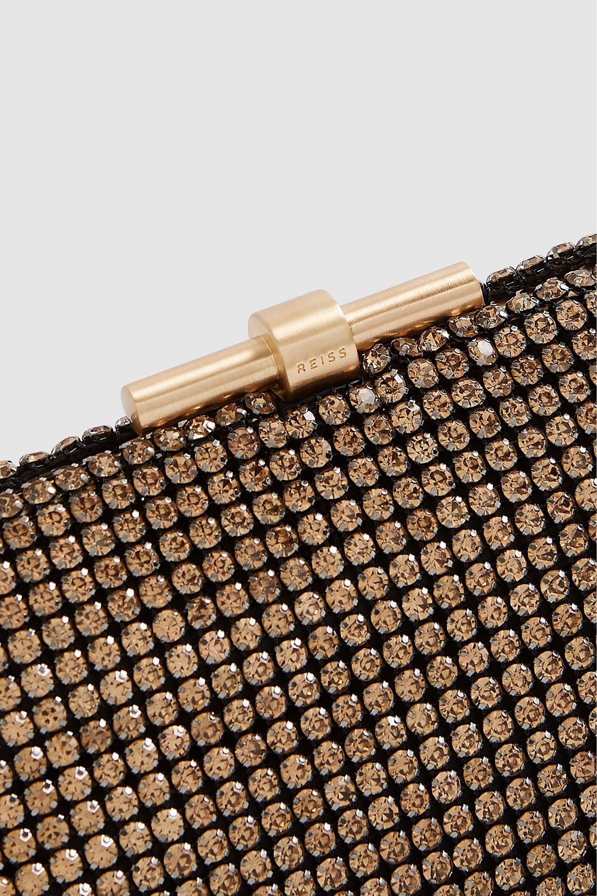 Reiss Gold Adaline Embellished Clutch Bag - Image 3 of 5