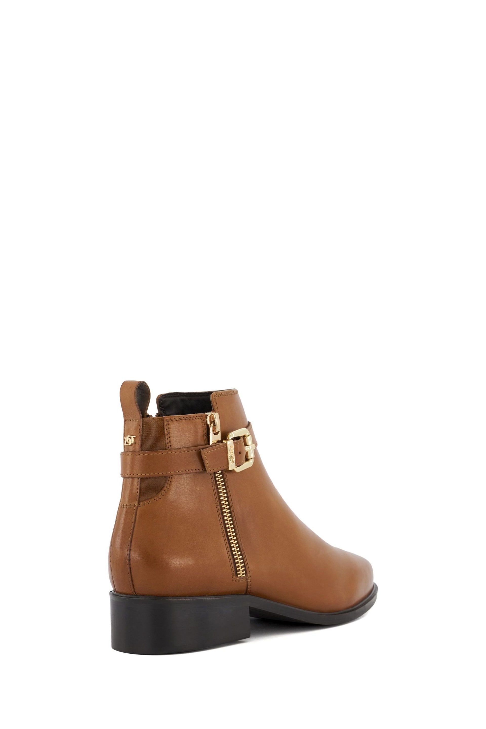 Dune London Brown Pepi Branded Trim Ankle Boots - Image 5 of 6