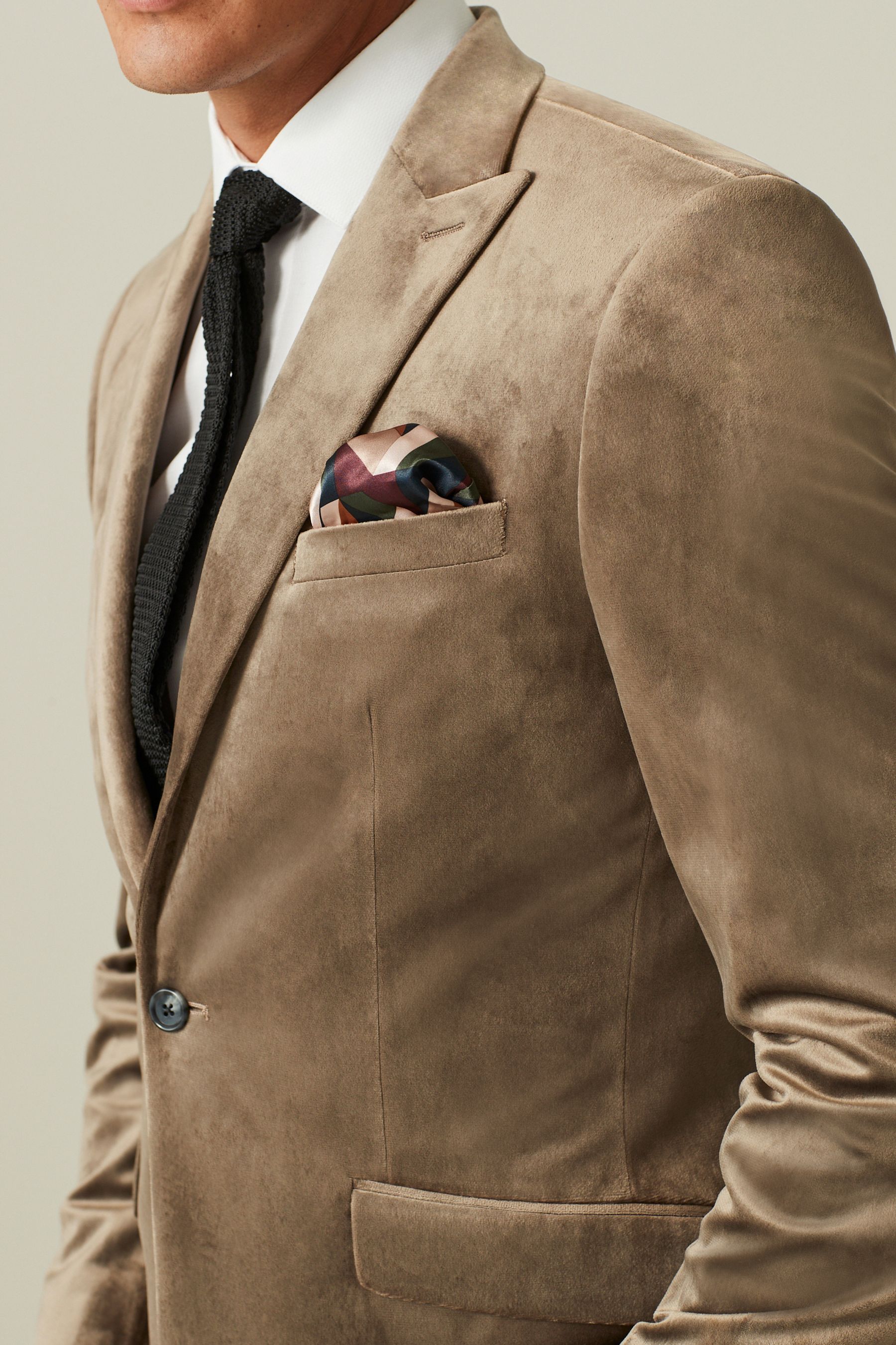 Buy Champagne Gold Slim Velvet Blazer from Next Luxembourg