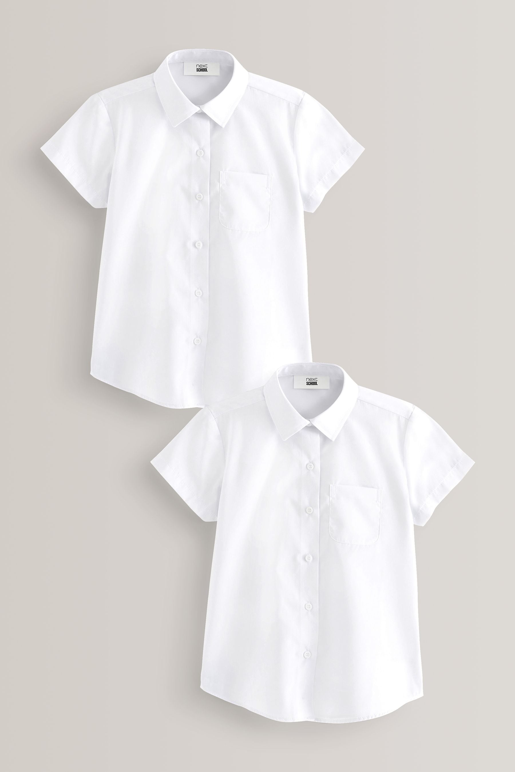 Buy White Plus Fit 2 Pack Short Sleeve School Shirts 3 18yrs from the Next UK online shop