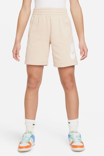 Nike White Club Fleece French Terry Shorts