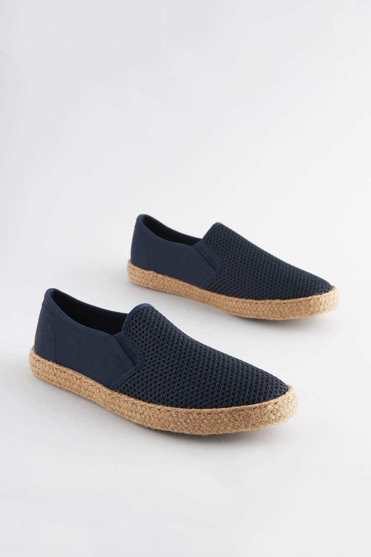 Navy Mesh Espadrilles - Image 2 of 7