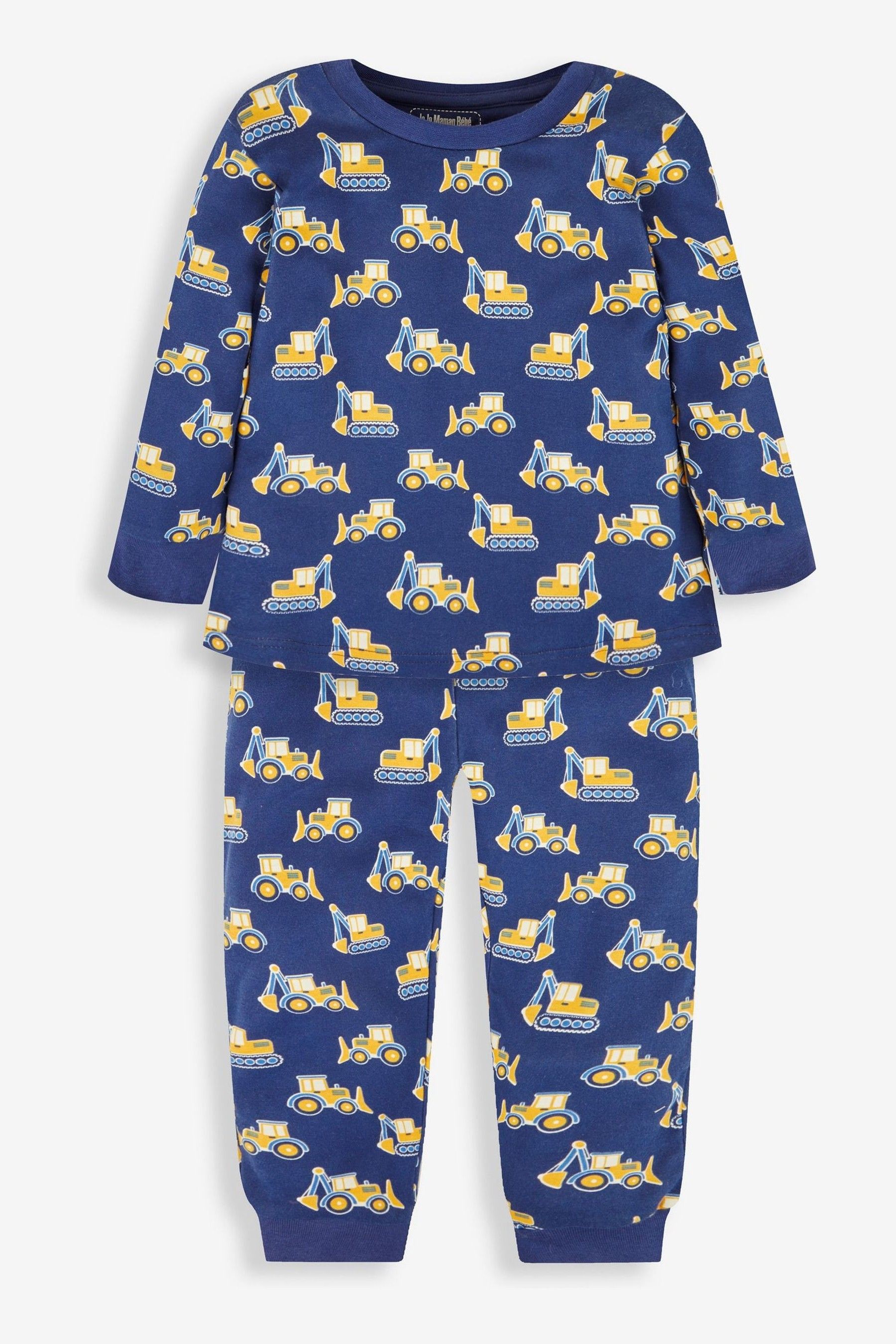 JoJo Maman B b Navy Boys Digger Glow In The Dark Pyjamas